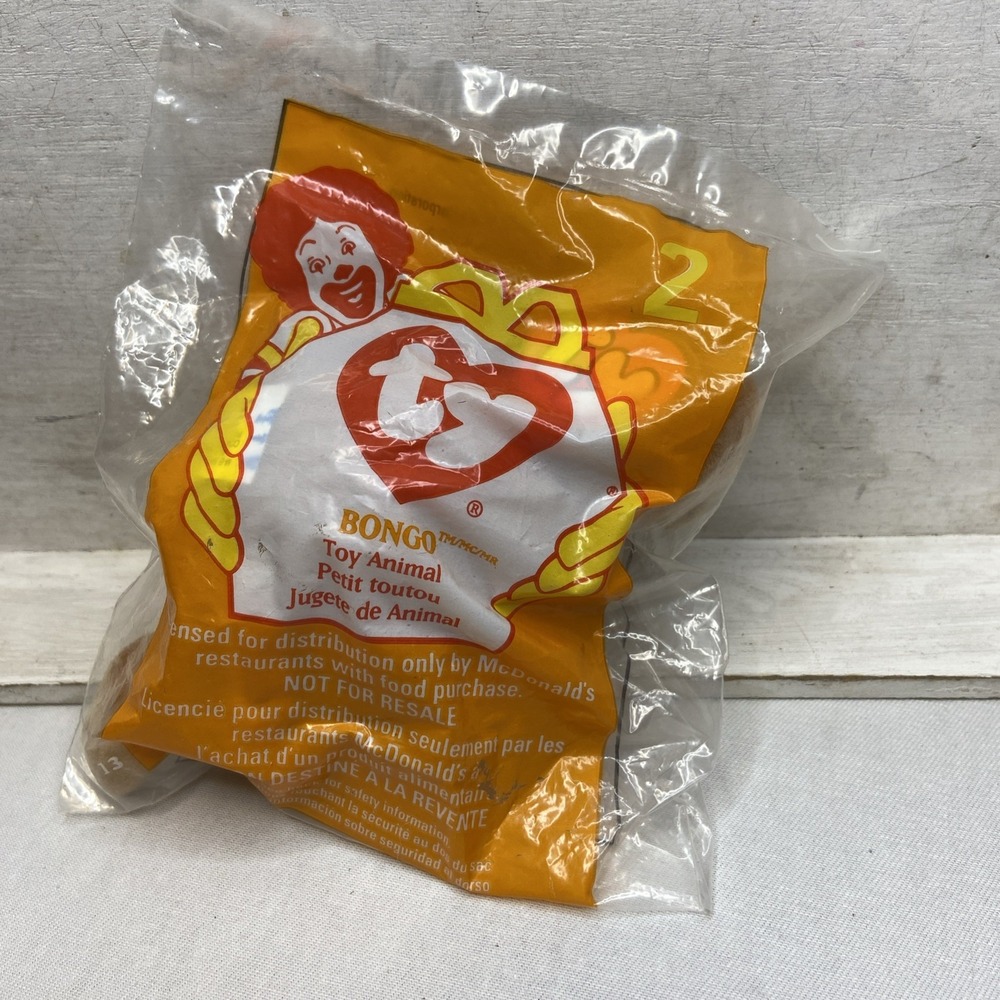 Vintage 1998 McDonald's Happy Meal Toy Ty Beanie Baby BONGO the MONKEY‎ #2